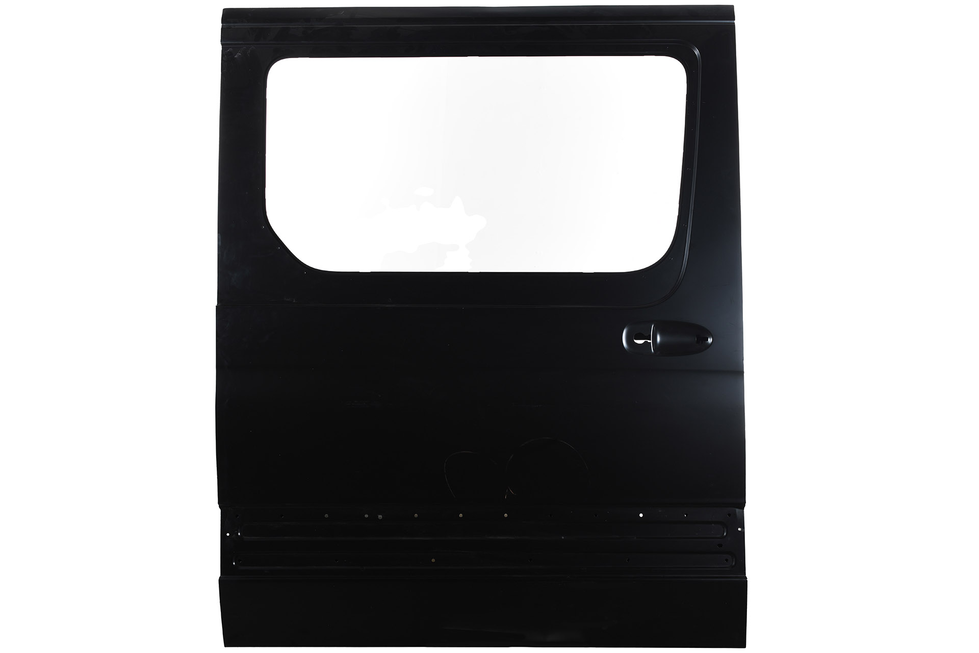 Dešinės stumiamos durys plačios su langu